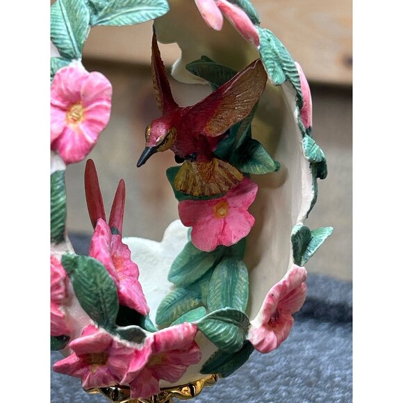 House Of Faberge Hummingbird Egg Jewels In The Garden Franklin Mint W/Gold Stand - Picture 11 of 11